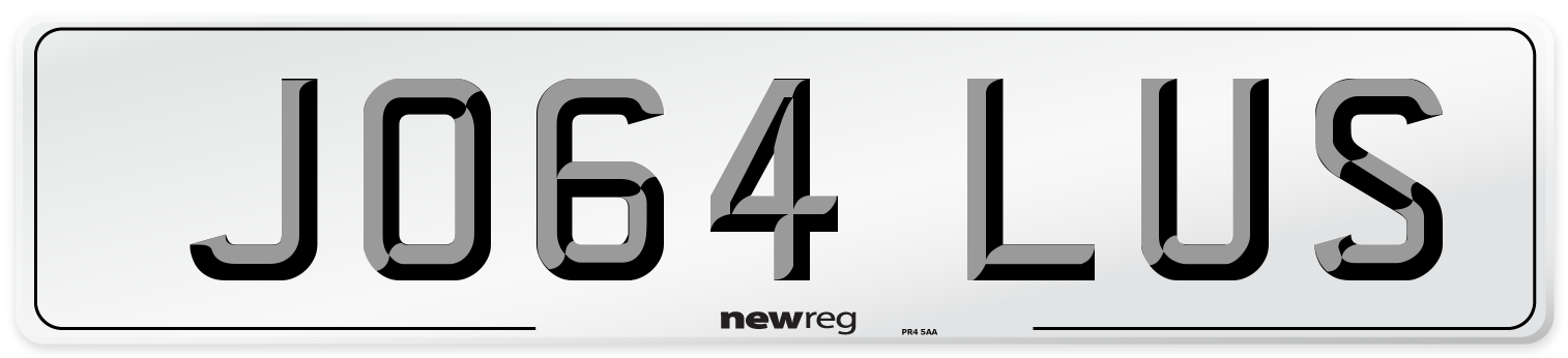 JO64 LUS Number Plate from New Reg